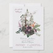 Woodland Watercolor Forêt invitations au mariage (Devant)
