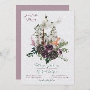 Woodland Watercolor Forêt invitations au mariage
