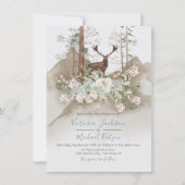 Woodland Watercolor Forêt invitations au mariage (Devant)