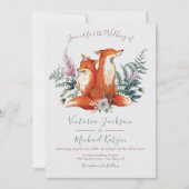 Woodland Watercolor Fox Wedding Notes Kaart (Voorkant)