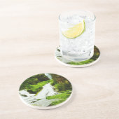 Woodland Waterfall in Summer Abstract Zandsteen Onderzetter (Zijkant)