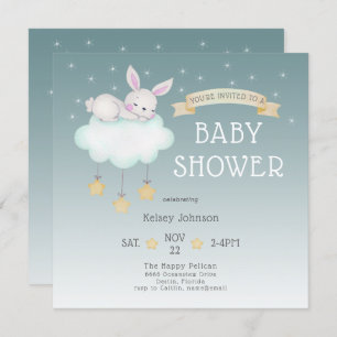Woodland Waterverf Bunny Starry Baby shower Kaart