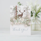 Woodland Waterverf Stag Hartelijk dank Bedankkaart (Staand voorkant)