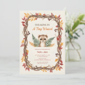 Woodland weasel baby shower kaart (Staand voorkant)