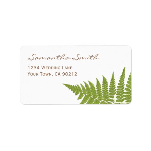 Woodland Wedding Fern Etiket (Voorkant)