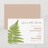 Woodland Wedding Fern Save the Date Kaart (Voorkant / Achterkant)