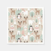 Woodland Whimsical Forest Animals Winter Servet (Voorkant)
