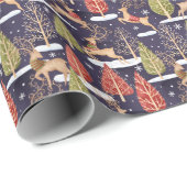 Woodland Whimsical Reinders Winter Cadeaupapier (Rol Hoek)