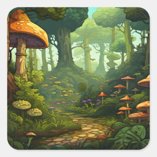 Woodland Whimsy Vierkante Sticker