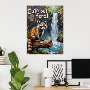 Woodland Whimsy: Wasbeer bij de Herfsten Poster