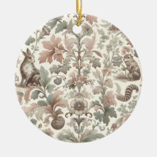 Woodland Whispers: Victoriaans Natuur Elegantie Keramisch Ornament