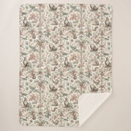 Woodland Whispers: Victoriaans Natuur Elegantie Sherpa Deken