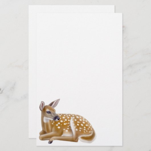 Woodland White Tailed Deer Fawn Stationery Briefpapier (Voorkant / Achterkant)