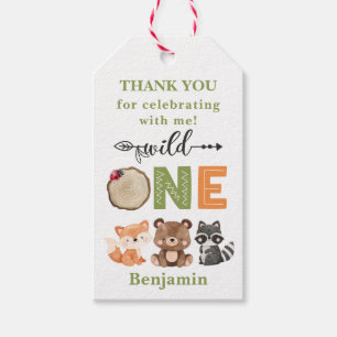 Woodland Wild One Birthday Dank je Labels Cadeaulabel