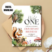 Woodland Wild One Birthday Invitation 1er Birthday