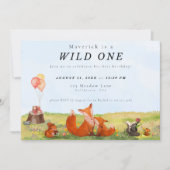 Woodland Wild One First Birthday Invitation (Devant)