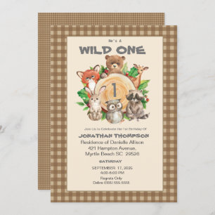 Woodland Wild Un Anniversaire Fête Invitation