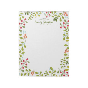 Woodland Wildflower Gepersonaliseerde sociale dien Notitieblok