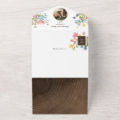Woodland Wildflower Rustic Boho Wedding All In One Uitnodiging (Buitenkant)