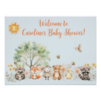 Woodland Wildlife Blue Baby shower