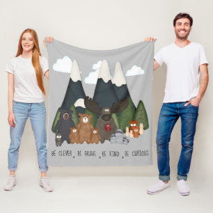 Woodland Wildlife Friends Fleece Deken
