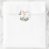 Woodland Winter Animal Forest Baby shower Ronde Sticker (Tas)