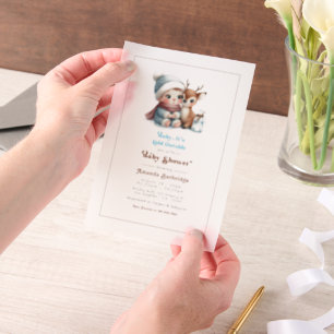 Woodland Winter Baby Het is koud buiten Baby showe Vellum Uitnodigingen