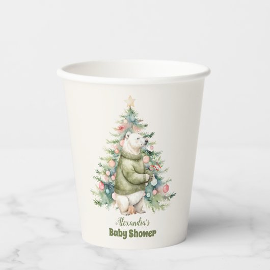 Woodland Winter Christmas Baby shower Papieren Bekers (Voorkant)