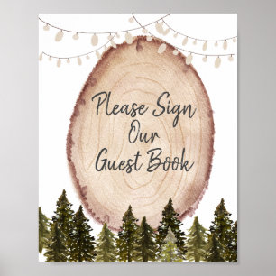 Woodland Winter Forest Gelieve onze gast te tekene Poster