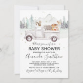 Woodland Winter Fox Baby shower Kaart (Voorkant)