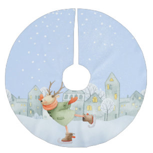 WOODLAND WINTER FRIENDS- ICE SKATING REINDEER KERSTBOOM ROK