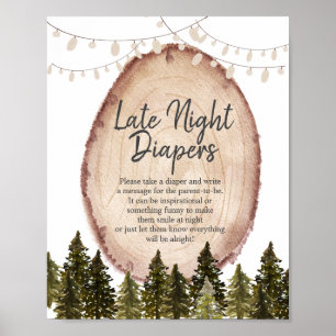 Woodland Winter Late Night Diapers Poster
