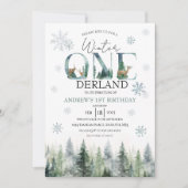 Woodland Winter ONEderland Invitation (Devant)