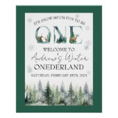 Woodland Winter ONEderland Welcome Poster (Devant)