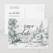 Woodland Winter Wonderland Briefkaart Save the Dat (Voorkant / Achterkant)