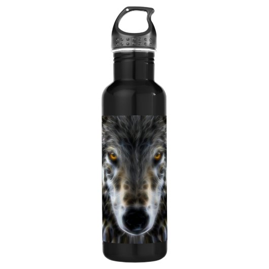 Woodland Wolf Inspirerend Portrait Waterfles (Voorkant)