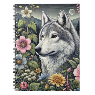 Woodland Wolf Spiral Notitieboek   wolfthema
