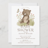 Woodland Wonder Bear Baby shower Invitation (Devant)