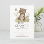 Woodland Wonder Bear Baby shower Invitation (Debout devant)