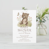 Woodland Wonder Bear Baby shower Invitation (Debout devant)