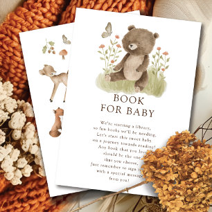 Woodland Wonder Beer Boek voor Baby Behuizing Kaar Informatiekaartje