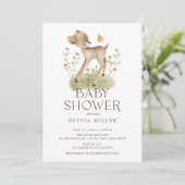 Woodland Wonder Deer Baby shower Invitation (Debout devant)