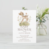 Woodland Wonder Deer Baby shower Invitation (Debout devant)