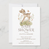 Woodland Wonder Deer Baby shower Invitation (Devant)