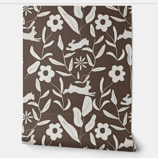 Woodland Wonderland op getextureerd bruin Behang