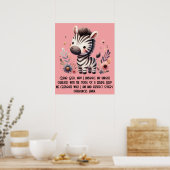Woodland Zebra Kinder Christelijke gebeden op roze Poster (Keuken)