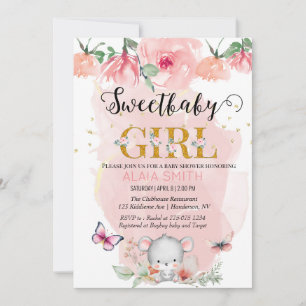 Woodlands Animal Theme Baby Mouse voor baby shower Kaart