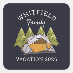 Woodlands Camping Trip Family Reunion Custom Vierkante Sticker
