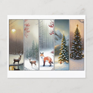 Woodlands thema Kerst bladwijzer set