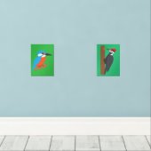 Woodpecker and Kingfisher Muurkunst Sets (Houten vloer)